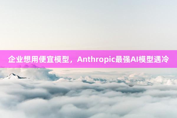 企业想用便宜模型，Anthropic最强AI模型遇冷
