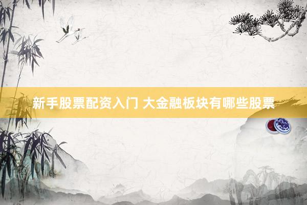 新手股票配资入门 大金融板块有哪些股票