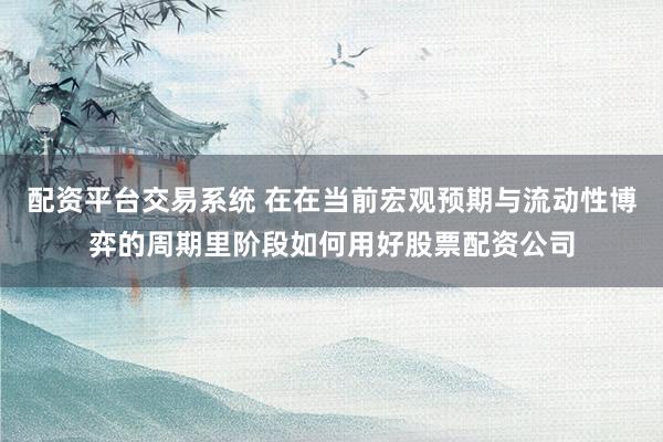 配资平台交易系统 在在当前宏观预期与流动性博弈的周期里阶段如何用好股票配资公司