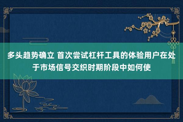 多头趋势确立 首次尝试杠杆工具的体验用户在处于市场信号交织时期阶段中如何使