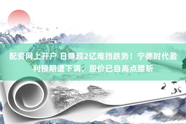 配资网上开户 日赚超2亿难挡跌势！宁德时代盈利预期遭下调，股价已自高点腰斩
