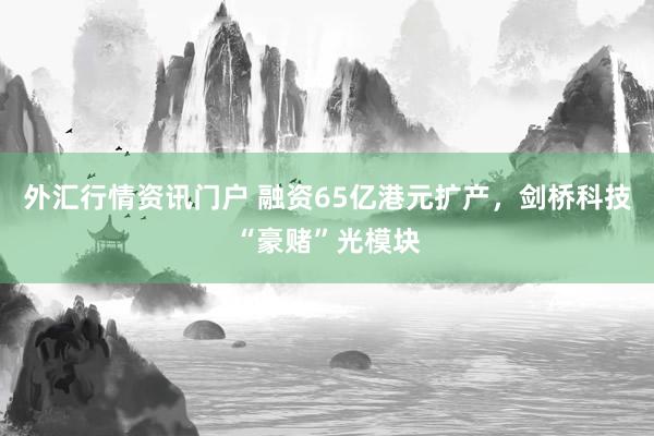 外汇行情资讯门户 融资65亿港元扩产,剑桥科技“豪赌”光模块